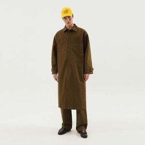1989 STUDIO Men's Longline Single-Breasted Trench Coat Men GREEN Outerwear